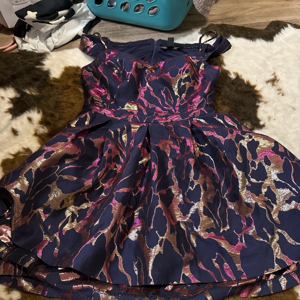Elegant Navy and Pink Dress